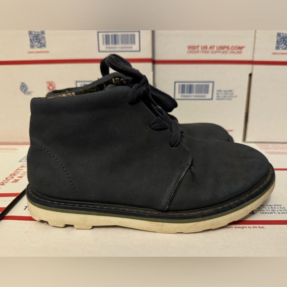 Cat & Jack Boys Boots Sneaker High Cut Ankle Lace Up Navy Blue Size 2